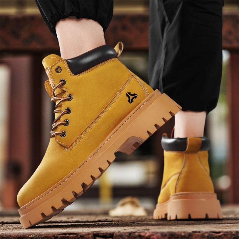 Ny mote Høst Og Vinter Høytopp for menn Martin Boots Studenter Mann Gutter Trending Soft Sole Arbeidssko Arbeidsbeskyttelse Martin Sneakers