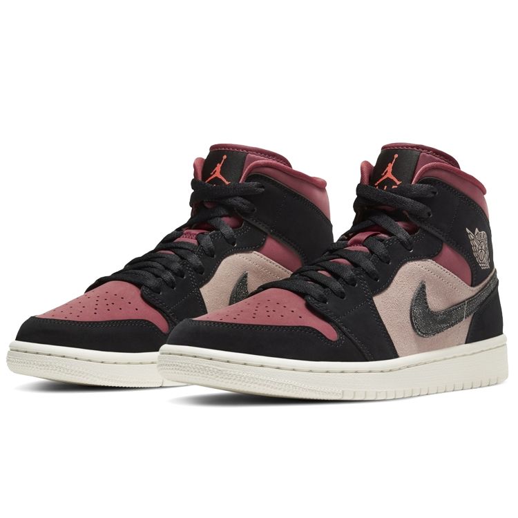 Air Jordan 1 Mid Canyon Rust Women Sneakers Red Particle-Beige Black BQ6472-202