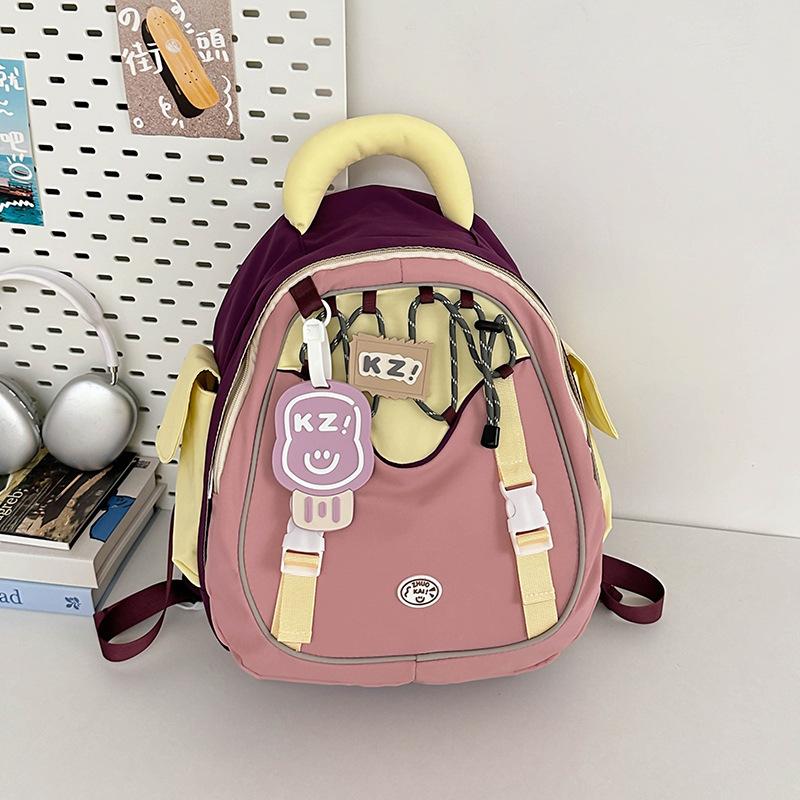 

Школьный рюкзак в стиле колледжа, милый рюкзак для дофаминовой девушки, школьный рюкзак большой вместимости для старшеклассника, портативный дорожный рюкзак фиолетовый