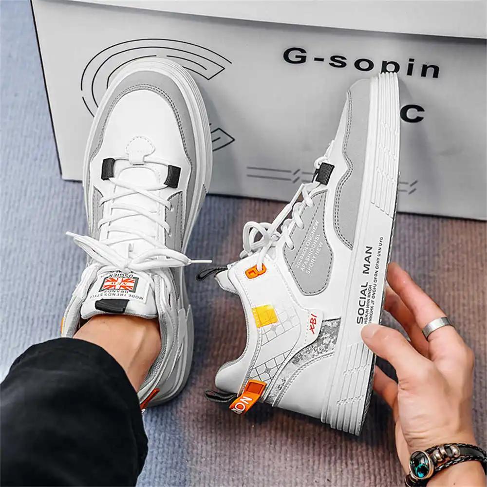 Anti-slip White Sole Silver Men's Shoes Casual Sneakers Shoes Plus Size Men Sports Best-selling Trainers Teniz Maker Tenni