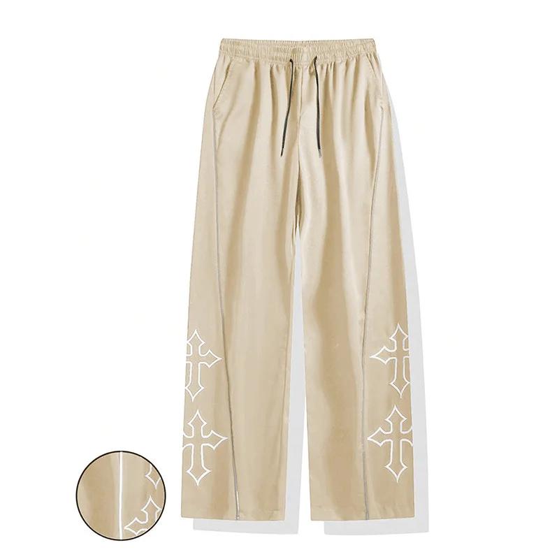 Drawstring Waist Print Trousers New Men's Trousers Casual Sports Regular Fit