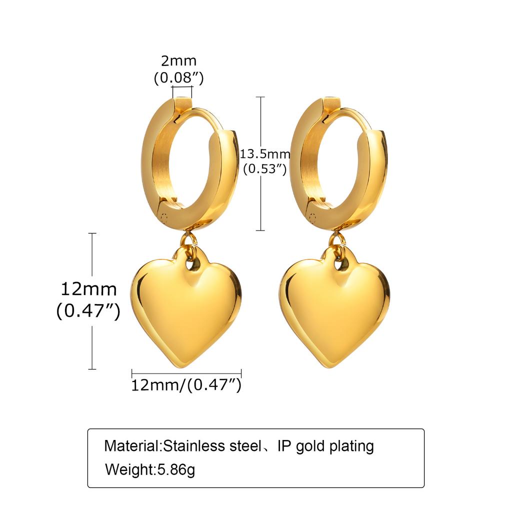 Stainless Steel Earrings Star Heart Flower Twist Pentagram Hollow Earrings Gold Earrings Ladies Jewelry