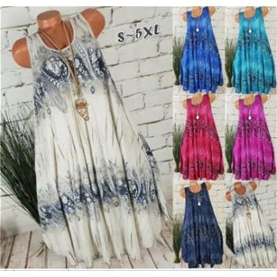 Summer Women's Short-sleeved Round Neck Women's Printed Dress