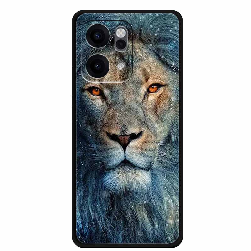 For Oppo Reno14 Pro 5G Case Animals Soft Silicone TPU Phone Cases Back Cover for Oppo Reno 14 Lion Shockproof Cool Wolf Capa