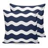 Navy Blue White Stripes Waterproof Pillow Cover Home Office Decoration Pillow Case Chair Sofa Cushion Cover