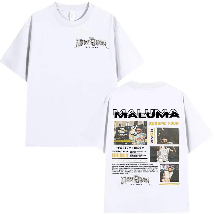 Rapper MALUMA EUROPE TOUR 2025 Graphic T Shirt Y2k Men Vintage Street Clothing Tshirts Unisex Hip Hop Oversized Cotton Tshirt