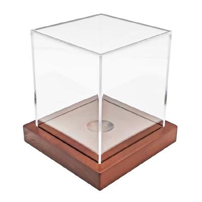 Baseball-Schutzbox mit Ständer für Sammlung Baseball Softball Vitrinen Quadratische Klare Acryl-Würfel Vitrine