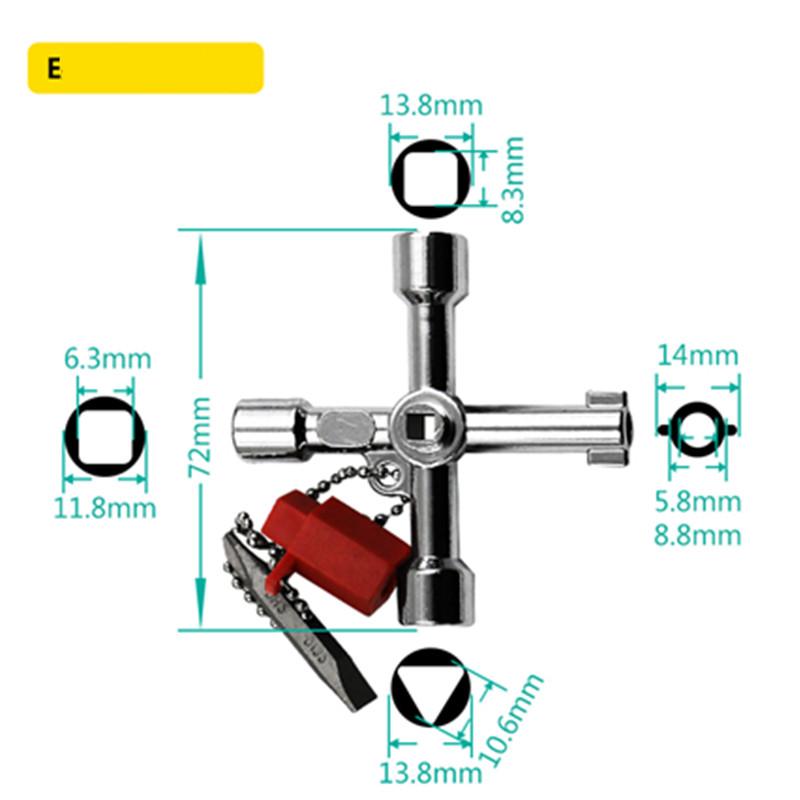 Klíč vhodný pro trojúhelníkový zámek, čtvercový zámek, profilový zámek, který se používá pro vysokorychlostní vlakové výtahy a dveře skříněk