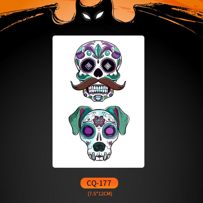 Nuevos Halloween 2024 Pegatinas de Tatuaje de Cara de Boca Grande Aterradoras - Divertido, Impermeable, Maquillaje de Fiesta Colorido
