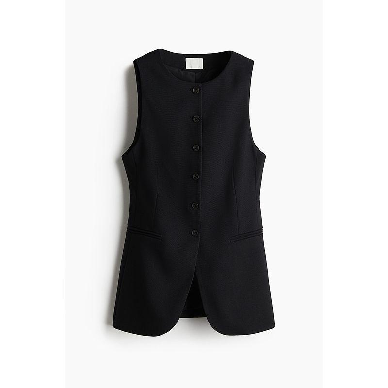 

HM Женская одежда Жилет 2025 Лето Новый Свободный круглый вырез Без рукавов Простой Длинный Костюмный жилет 1264279