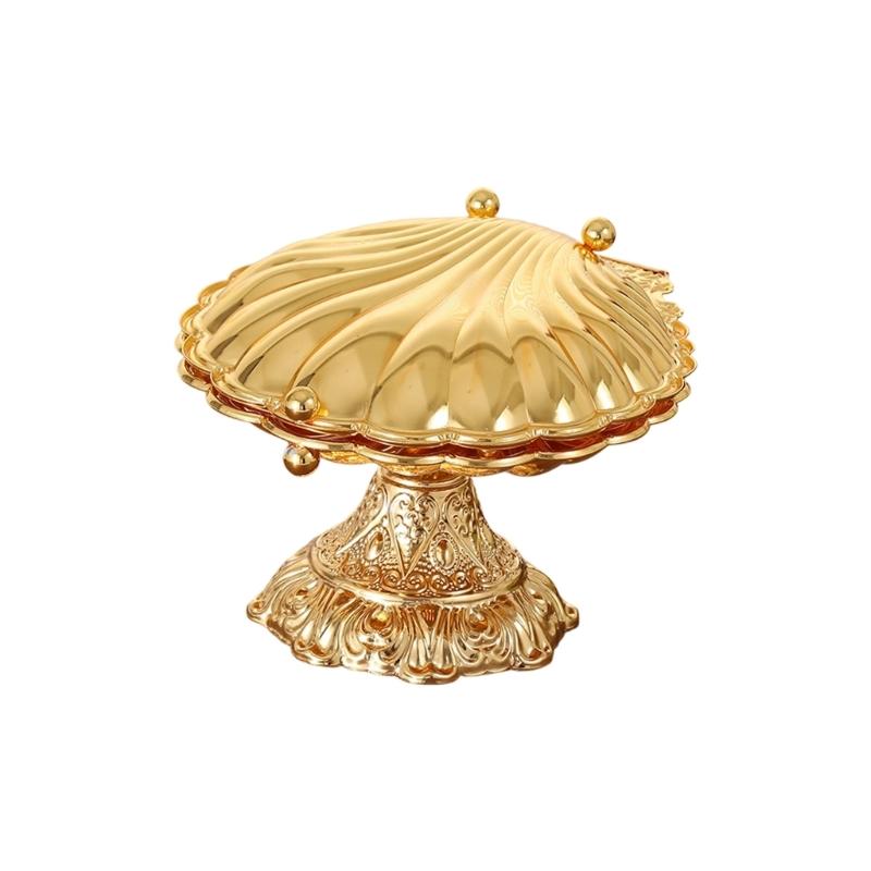 Durable Zinc Alloy High Foot Snacks Tray with European Shell Design for Corrosion Resistance and Easy Cleaning Maintenance.