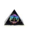 Small Orgonite Pyramids 5.5x4.5cm – Chakra Buddha – Black Tourmaline Chips
