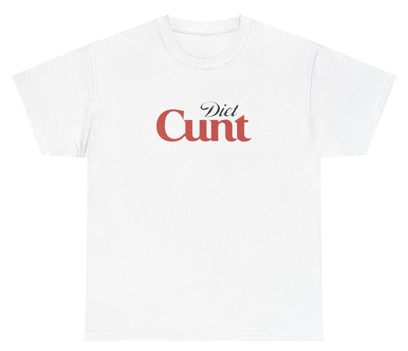 Diet C*nt T Shirt Funny Diet Coke Silly Soda Humor Y2K Meme Inappropriate Tee XS