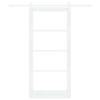 ORKDAL Sliding Door White 93 X 202 Cm Solid Pine Wood and Glass
