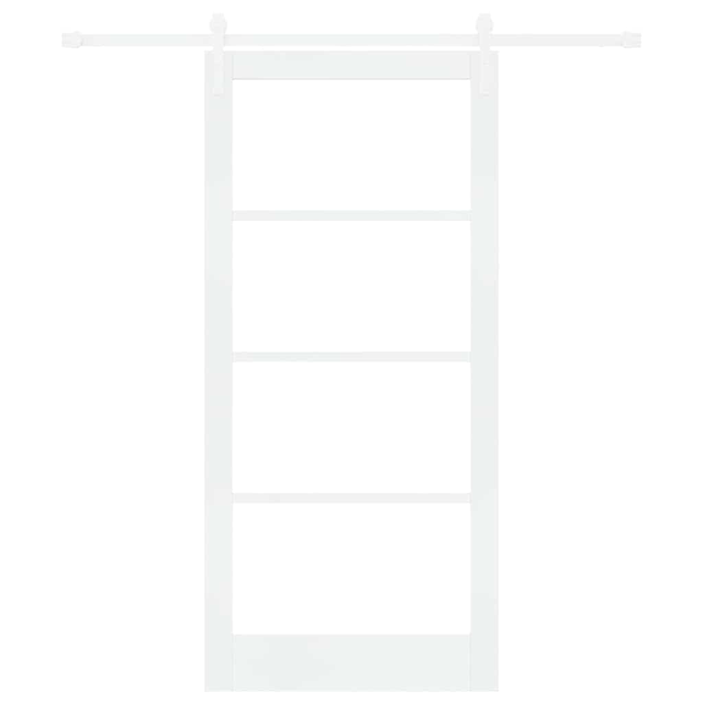 ORKDAL Sliding Door White 93 X 202 Cm Solid Pine Wood and Glass