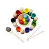 Montessori Wooden Color Sorting Bead & Cup Toy for Early Education