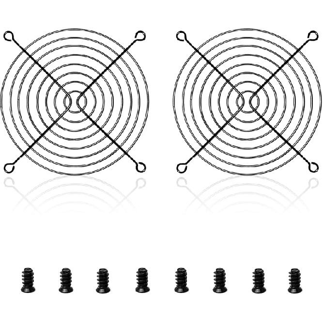 2 PCS 80mm Fan Grill Pc 80mm Fan Bracket Grill (Black)