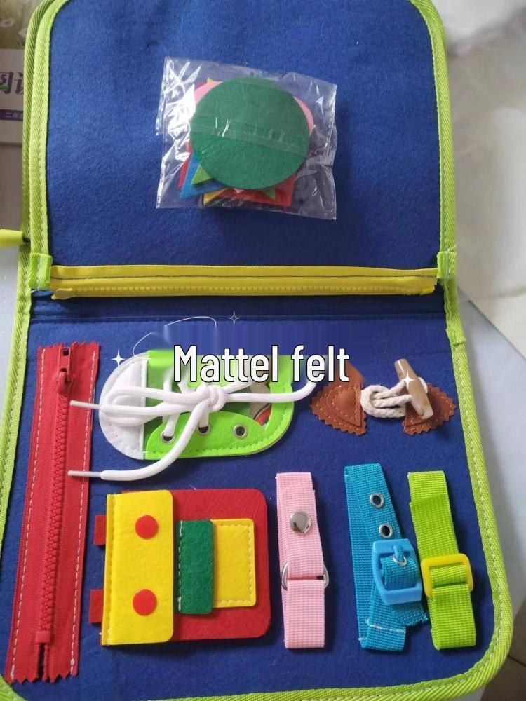 Montessori dětská aktivní deska: Hra s přeshraničním puzzle a oblékáním pro předškolní výchovu a mateřské školy