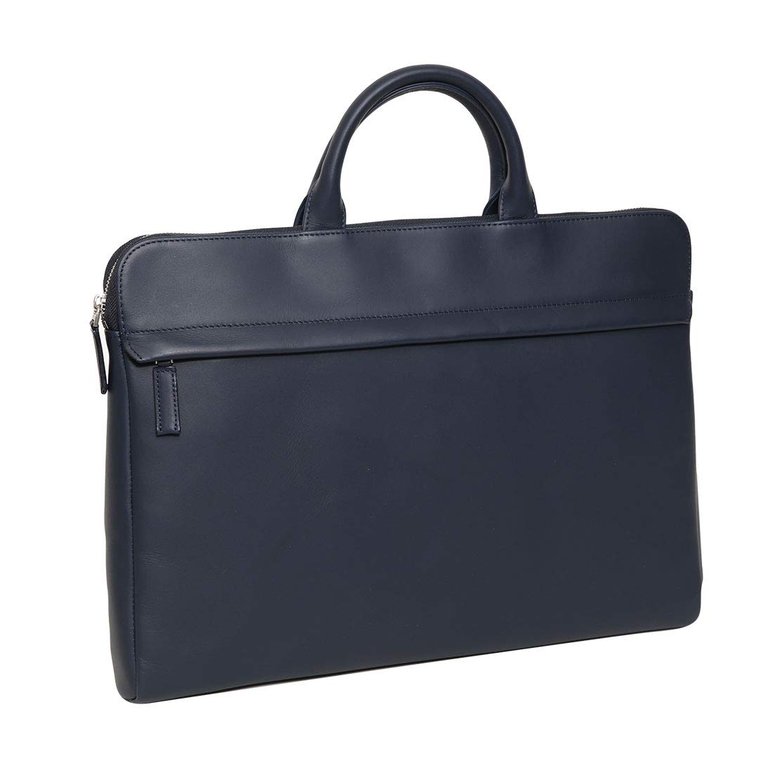 

SA113 Genuine Leather Tote Bag with Front Zipper Compatible with B4 Thin Navy [Tryon] Pocket, Size, Gusset, Men s, Темно-синій