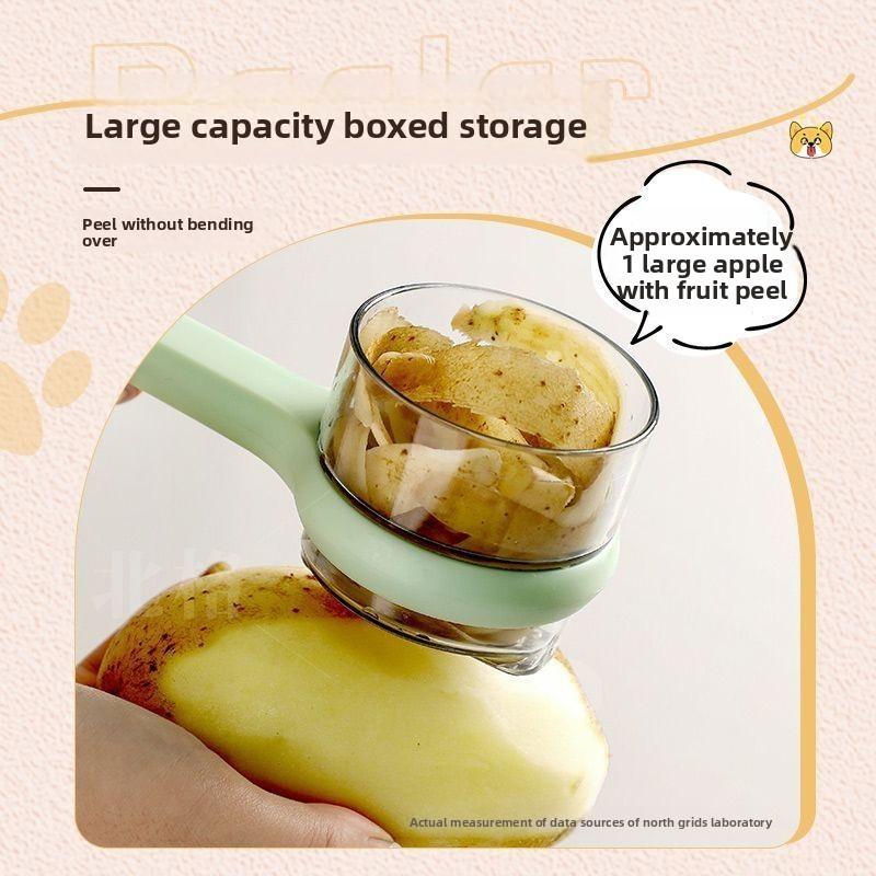 

Многофункциональная овощечистка из нержавеющей стали с контейнером для хранения Кухонный инструмент для чистки овощей, фруктов и картофеля 1pcs оранжевый