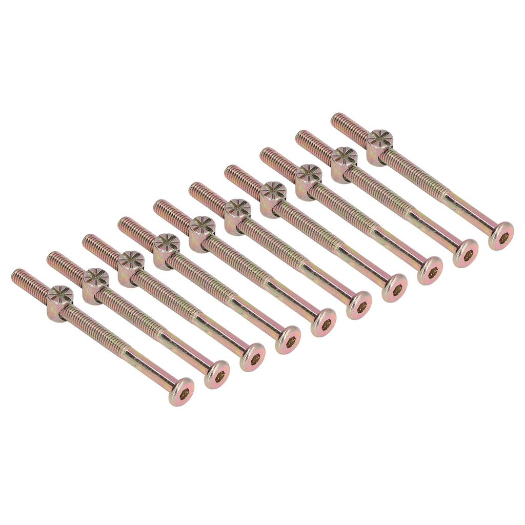 10 Sets Baby Bed Crib Screw M6 Galvanized Stainless Steel Hex Socket Head Cap Screws Hardware Kit