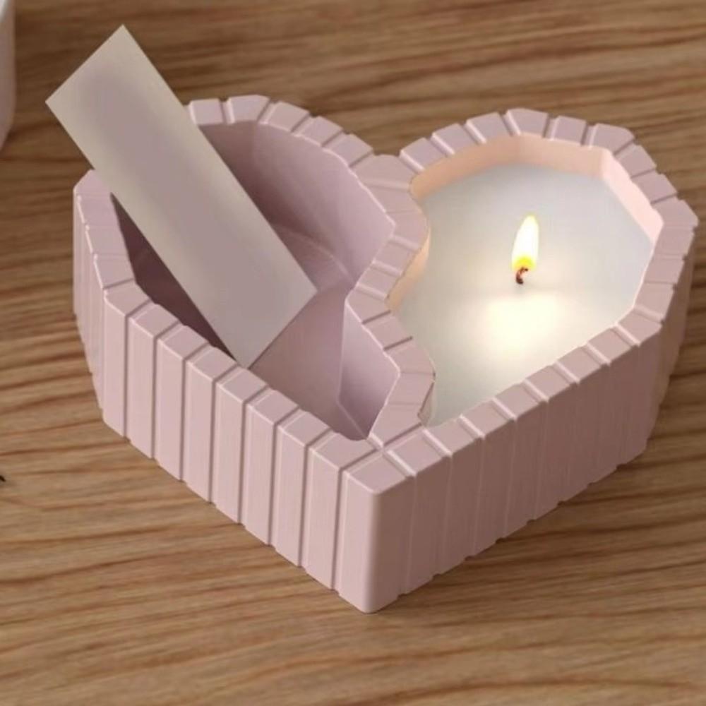 Heart-shaped Candlestick Mold Creative 3D Plaster Mold Handcraft Candle Cup Molds  for Beginners