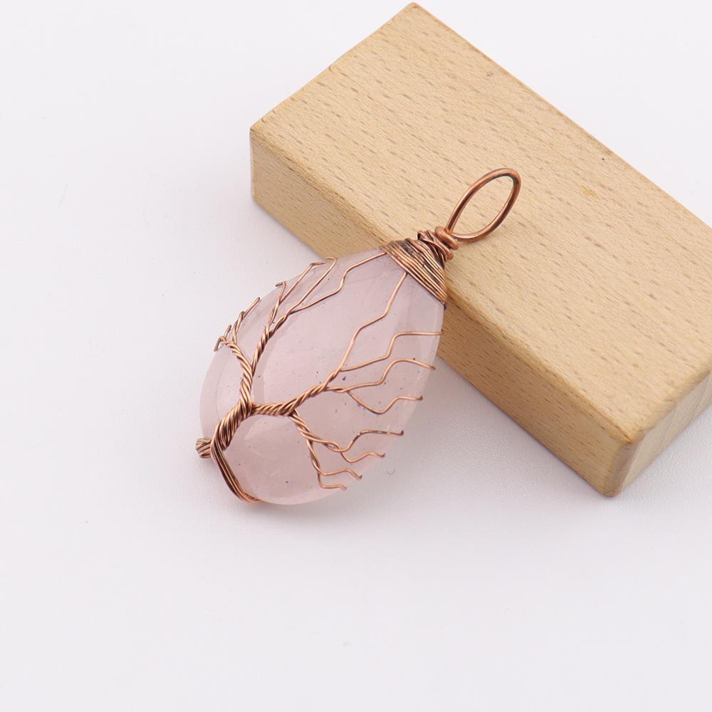 Натуральный камень Агат Подвеска-ожерелье Капля воды Древо Жизни