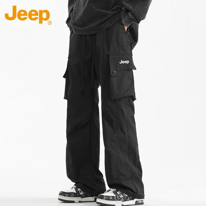 JEEP Men's Loose Straight-Leg Casual Cargo Pants