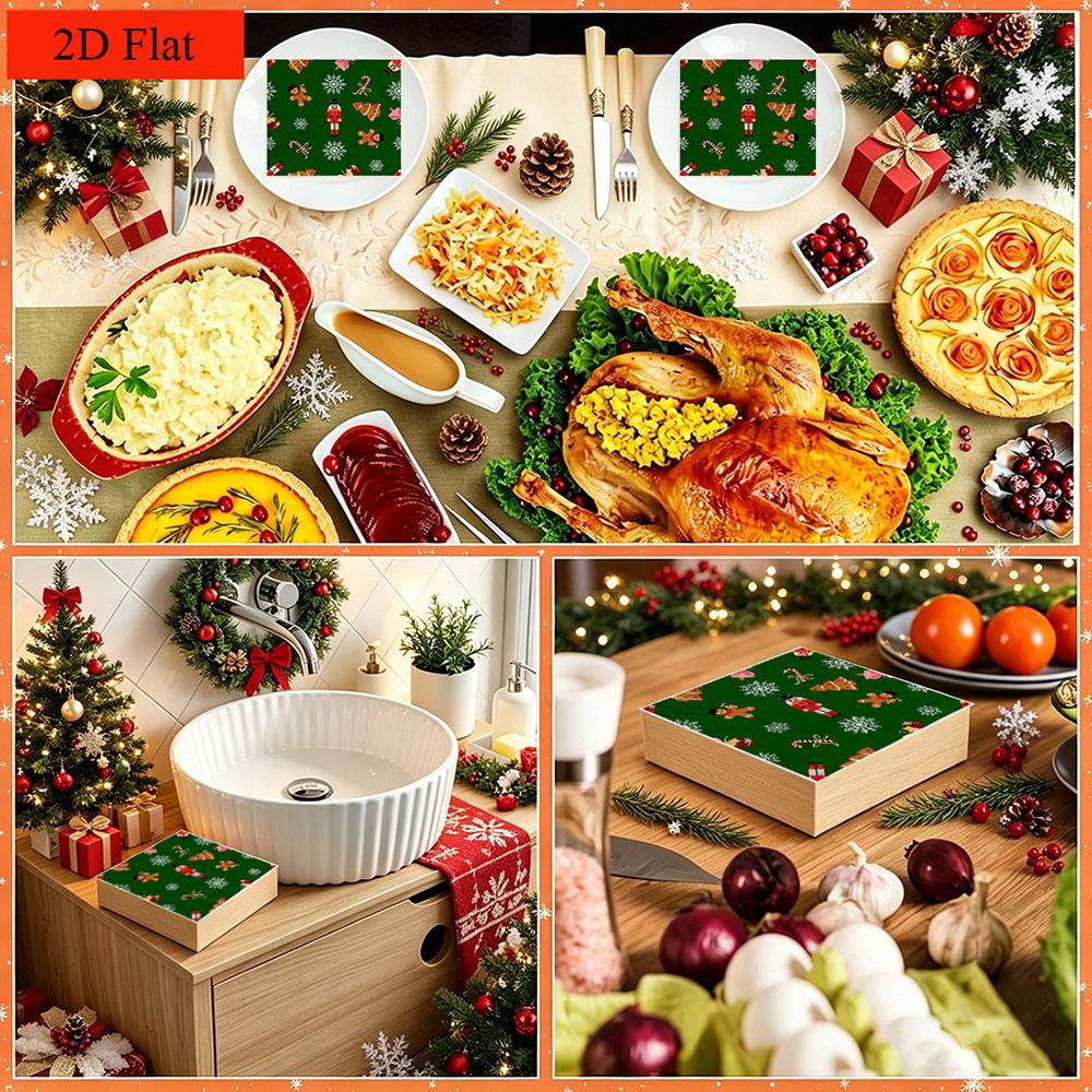 20pcs Disposable Napkins with Christmas Theme Pattern Print for Wedding,Parties,and Daily Use for Thanksgiving Fall Christmas Table Decoration