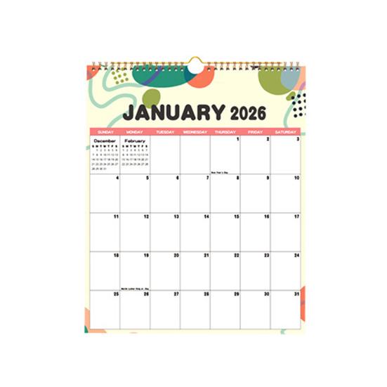 2026 Floral Wall Calendar Monthly Overview Thick Paper Calendar European American Style 12 Month Planner for Home Office School