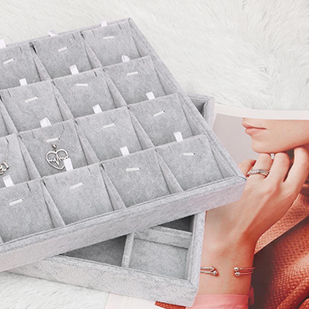 Jewelry Storage Box Portable Display Necklace Case Lints Holder Bracelet Eardrop Earstud Organizer Solid Color