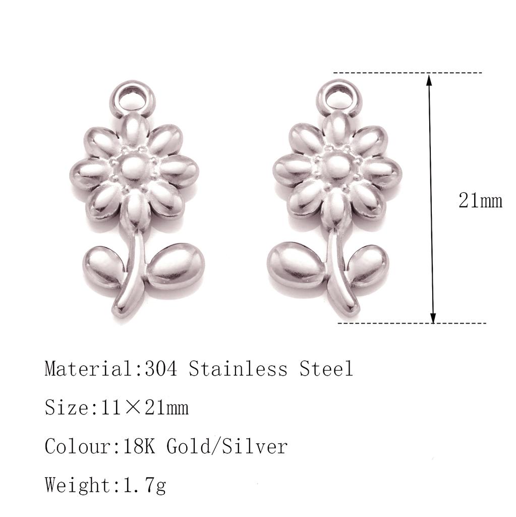 3Pcs Flower&Insect Charms Stainless Steel Exquisite Butterfly/Bee/Rose/Scarab Pendant Necklace Earring Dangle DIY Jewelry Making