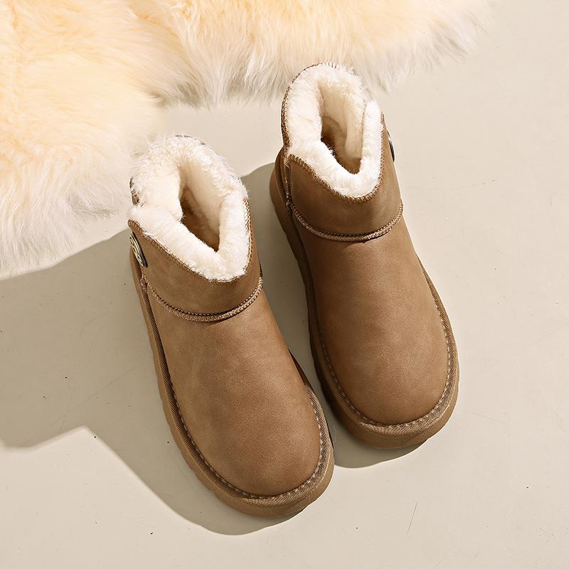 

[Customized] F812-1 mid-top shoes 2025 new women s winter shoes children s new snow boots cotton solid color sports 40