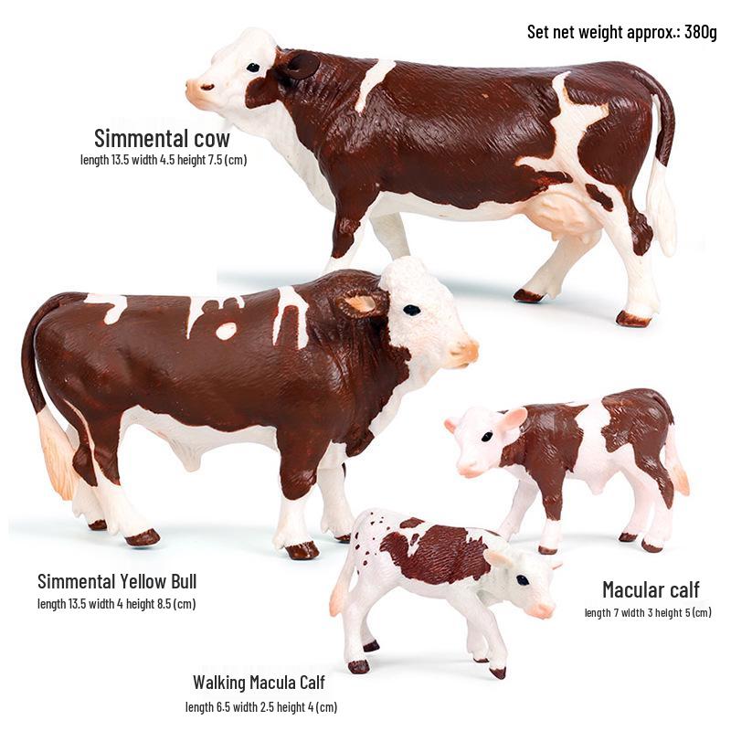 Animal Model Ranch Set: Chicken, Dog, Cow, Sheep, Horse Miniature Toy Scene