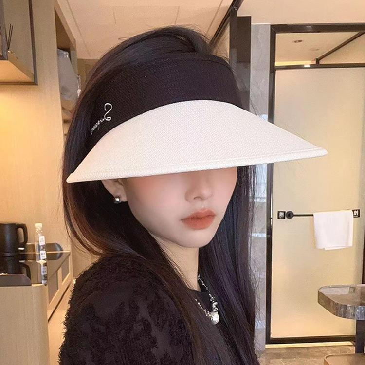 

Versatile empty top hat Children s spring and summer trendy summer big brim sunshade sunscreen hat Outdoor travel sun hat One Size
