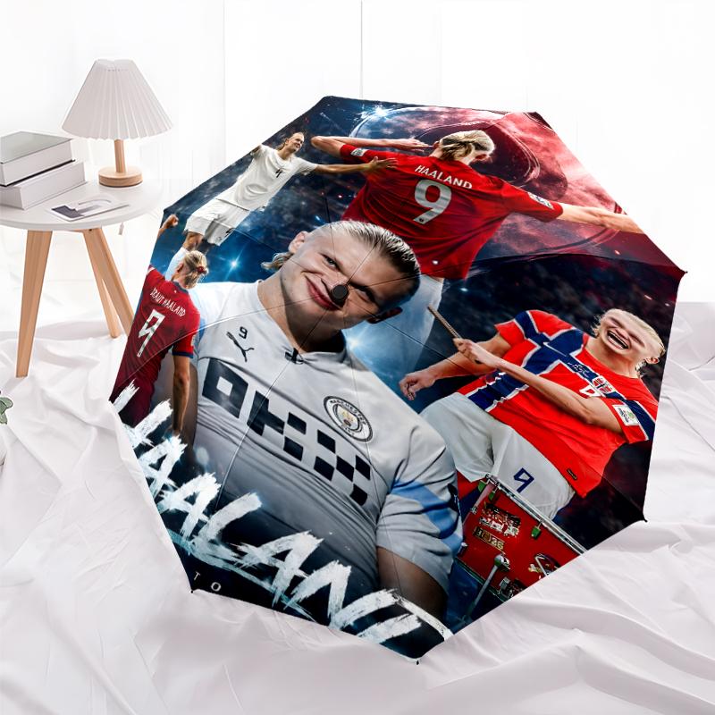 1pc H-Haaland Umbrella, Sun Protection, And UV Shielding. It Has Eight Sturdy Ribs for Outdoor Use And Perfect As a Holiday Gift