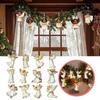 12Pcs Wooden Christmas Ornaments Set Christmas Tree Decoration Angel Ornaments Hanging Decor Pendants Xmas Party Decoration Gift