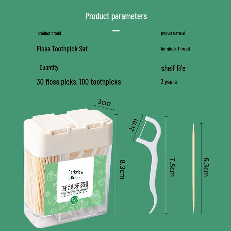 

Fangcaodi Portable Dental Floss & Toothpick Combo Set
