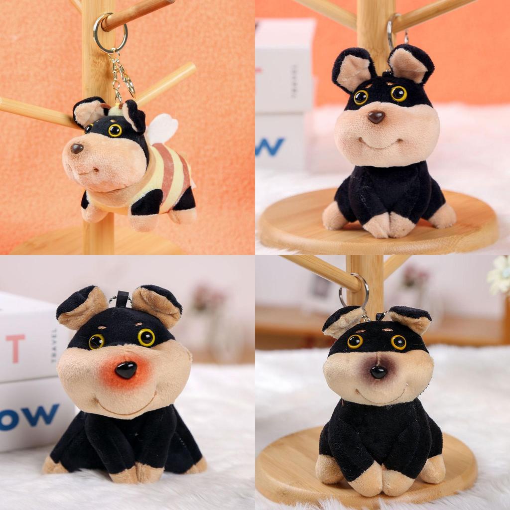 Cuter Dog Honeybee Plush Keychain Pendant With Squat Design For Gift Girls