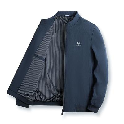 Spring and Autumn Middle Aged and Elderly Men's Casual Stand Collar Loose Jacket