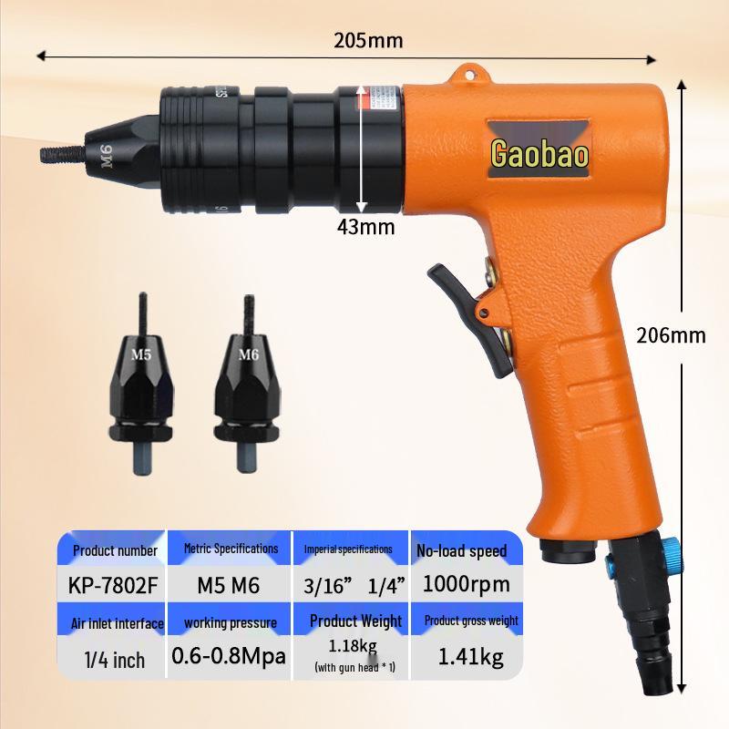 Gaobao M3-M12 Industrial Pneumatic Rivet Nut Gun - Air Powered