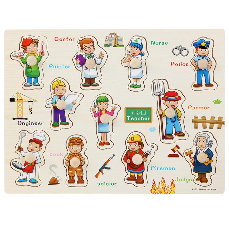 Mushroom Peg Montessori Wooden Puzzle: Letters, Numbers, Fruits & Shapes for Early Learning
