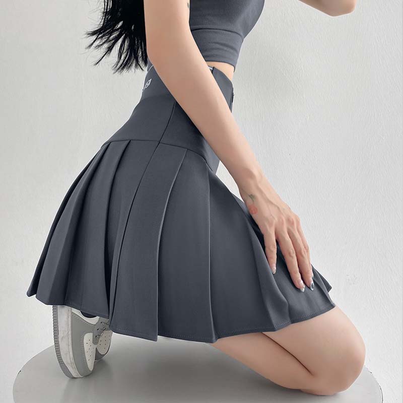 A-line Pleated Skirt for Women Autumn Winter Slim High-waisted Shorts Skirts Vintage Korean Style Plus Size Clothing