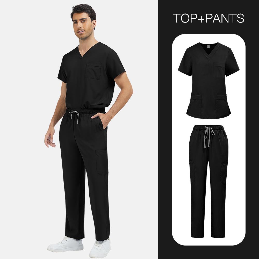 Unisex Quick-drying V-neck Scrub Suit for Nurses