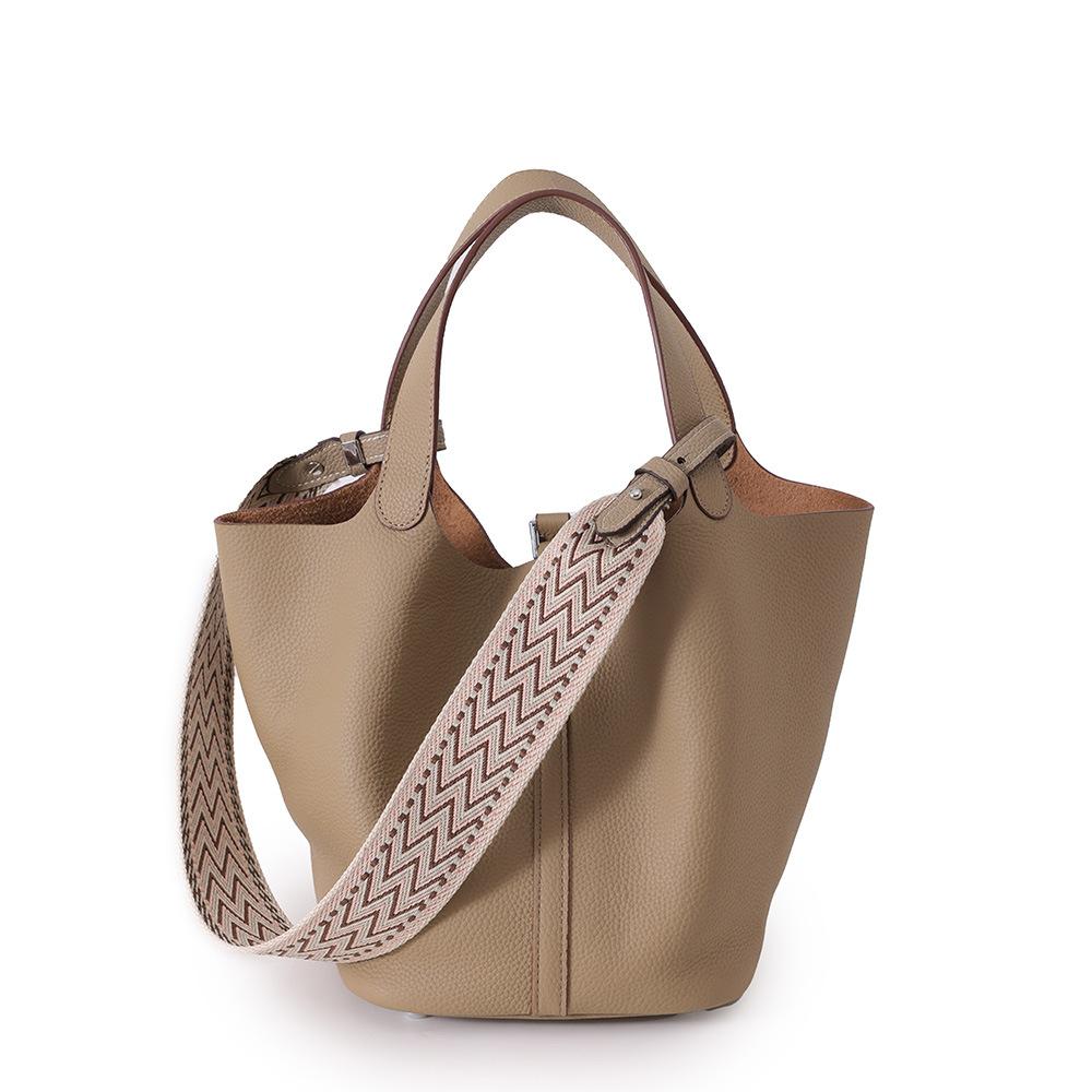 Full first layer togo cowhide women's handbag bag genuine leather vegetable basket bucket bag simple versatile bag