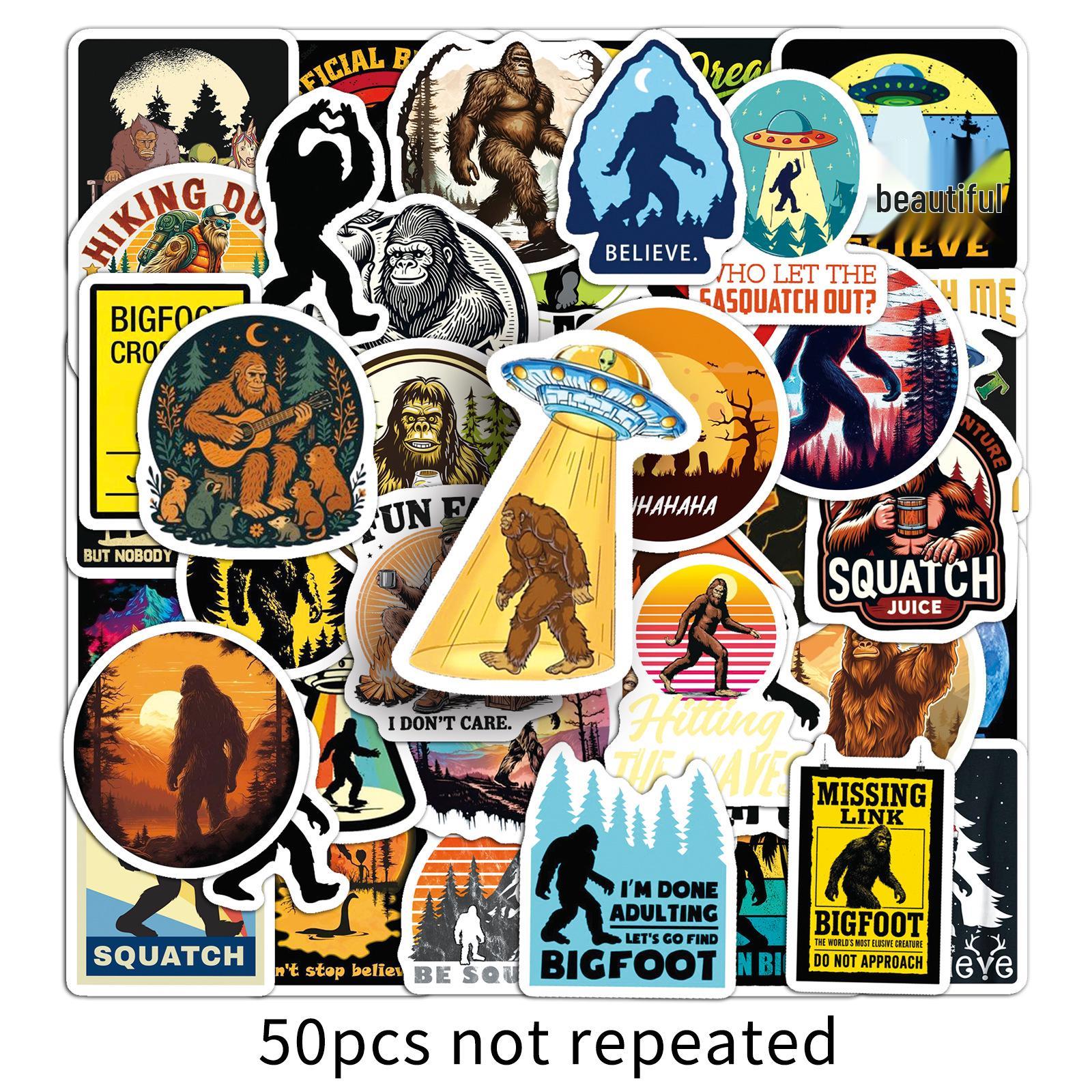 50 Bigfoot Stickers: Cool Waterproof Journal and Desktop Decorations