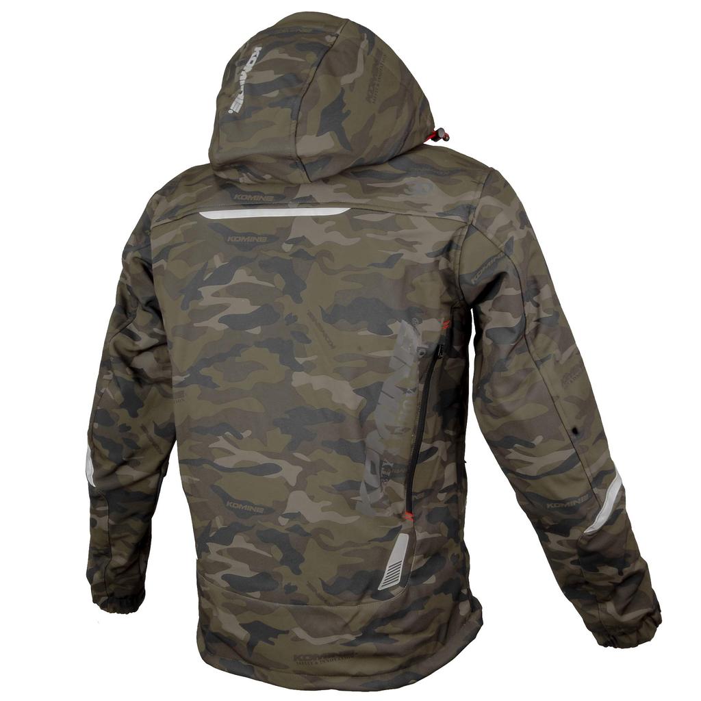 KOMINE Protective Soft Shell Winter Parka for Motorcycles Camouflage XL 1066 For and Spring Cold Protection CE Standard Level 2 Stretch Material