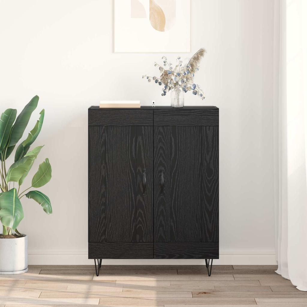 Sideboard in Black Oak Look 69.5 x 34 x 90 cm