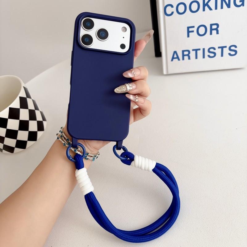 Lanyard Case For iPhone 17 Pro Max Air 11 12 13 14 15 16 Plus Candy Shockproof Wrist Strap Soft Silicone Anti-Loss Cover Funda