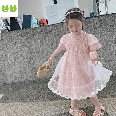 Girls' Dress Baby Princess Dress Children's Mesh Floral Skirt